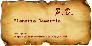 Planetta Demetria névjegykártya